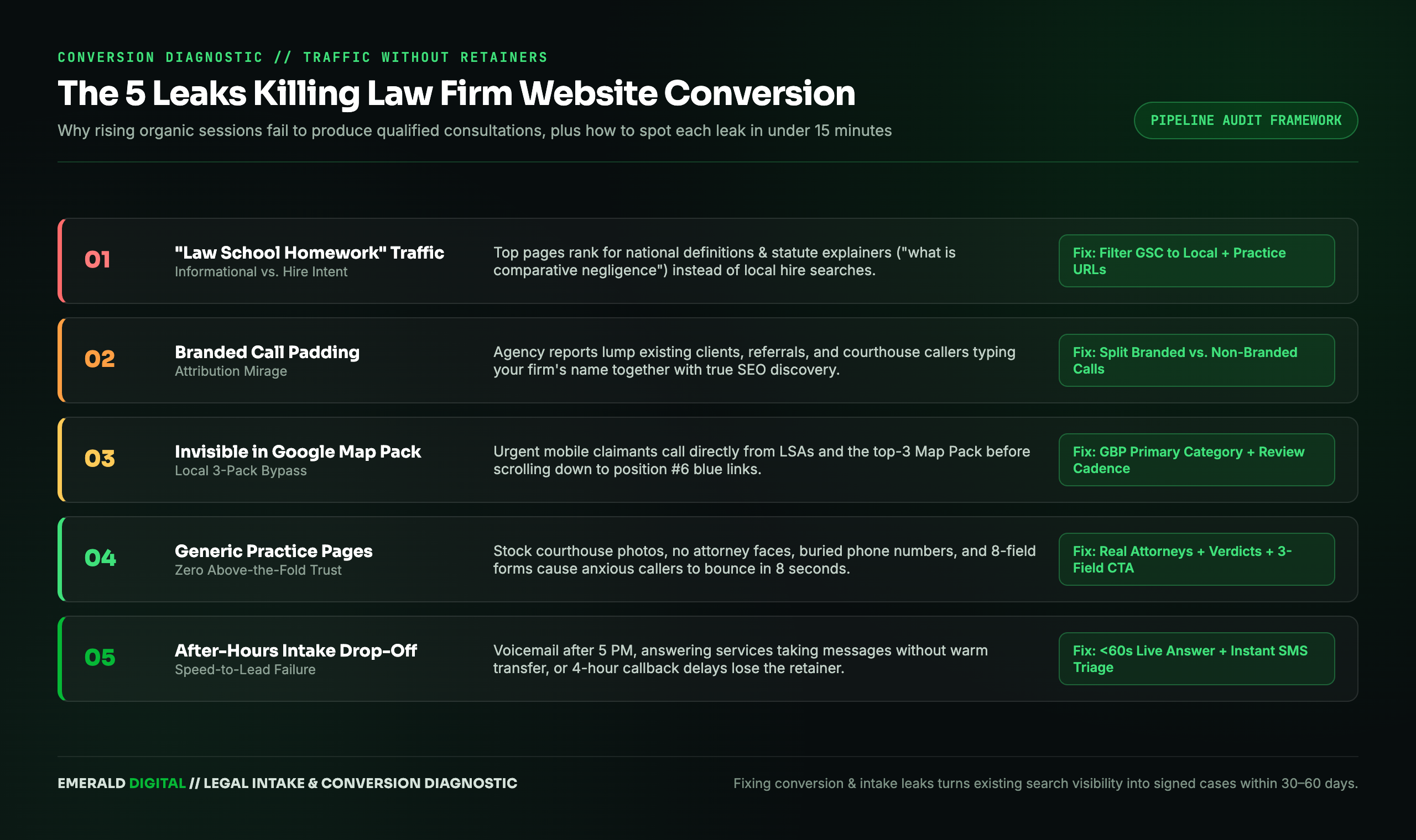 The 5 conversion leaks killing law firm website caseload growth